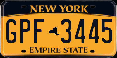 NY license plate GPF3445