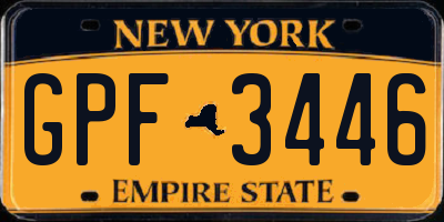NY license plate GPF3446