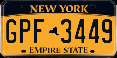 NY license plate GPF3449