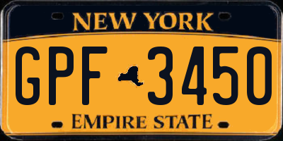 NY license plate GPF3450