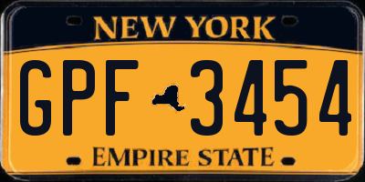 NY license plate GPF3454