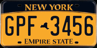 NY license plate GPF3456