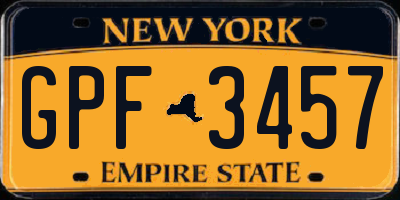 NY license plate GPF3457