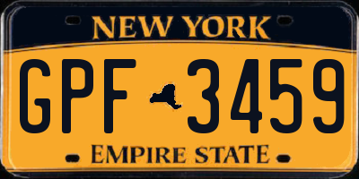 NY license plate GPF3459