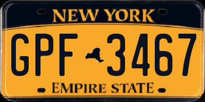 NY license plate GPF3467