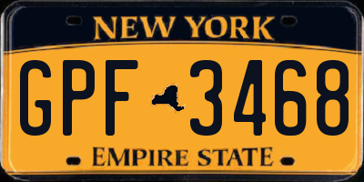NY license plate GPF3468