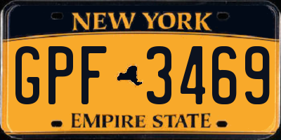 NY license plate GPF3469