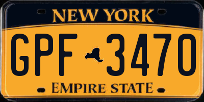 NY license plate GPF3470