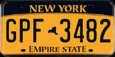NY license plate GPF3482