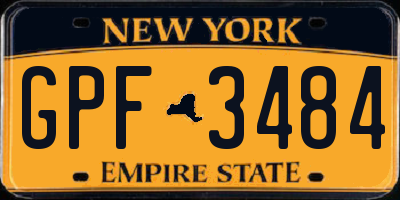 NY license plate GPF3484