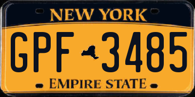 NY license plate GPF3485