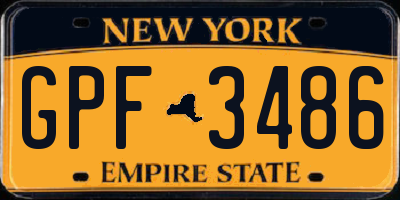 NY license plate GPF3486