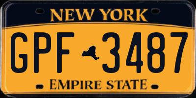 NY license plate GPF3487