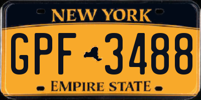 NY license plate GPF3488