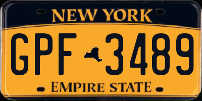 NY license plate GPF3489