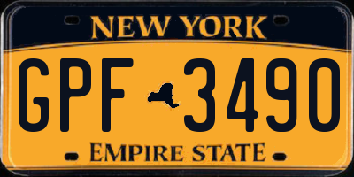 NY license plate GPF3490