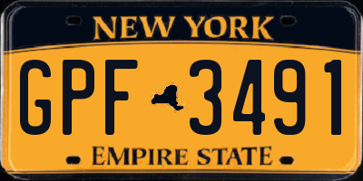 NY license plate GPF3491