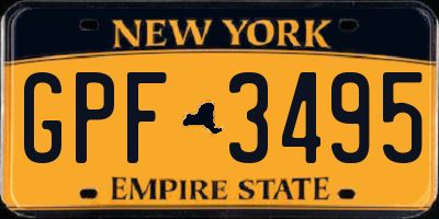NY license plate GPF3495