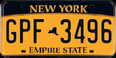 NY license plate GPF3496