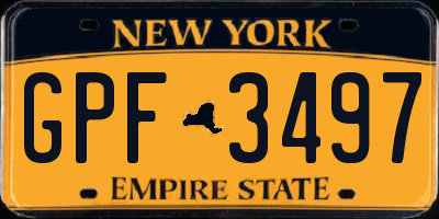 NY license plate GPF3497