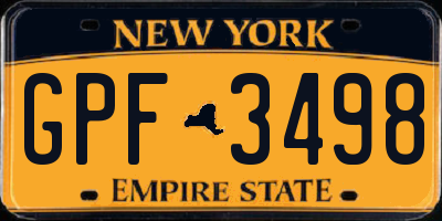 NY license plate GPF3498