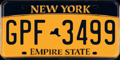 NY license plate GPF3499