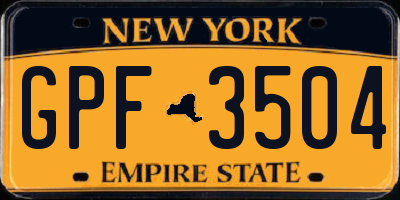 NY license plate GPF3504