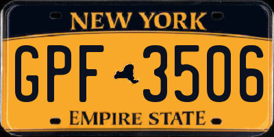 NY license plate GPF3506