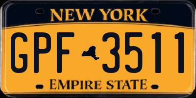 NY license plate GPF3511