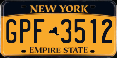 NY license plate GPF3512