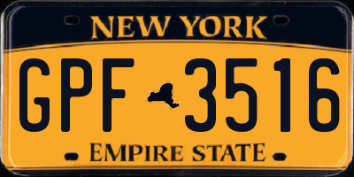 NY license plate GPF3516