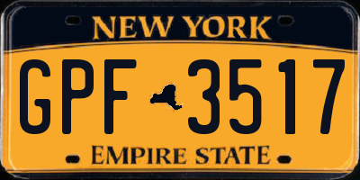 NY license plate GPF3517