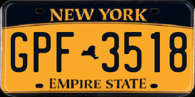 NY license plate GPF3518