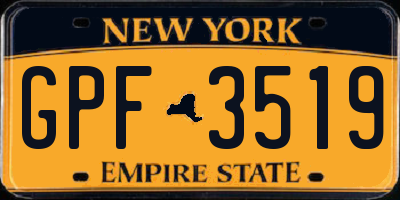 NY license plate GPF3519