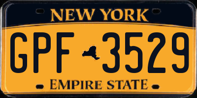 NY license plate GPF3529
