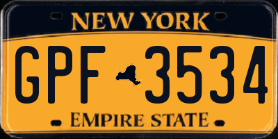 NY license plate GPF3534