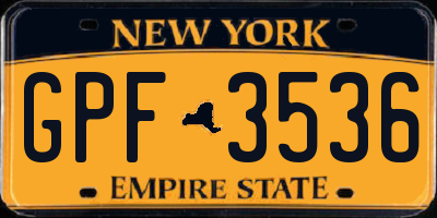 NY license plate GPF3536