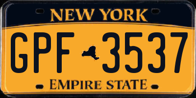 NY license plate GPF3537