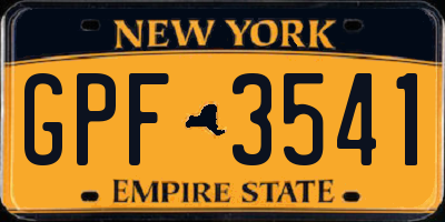 NY license plate GPF3541