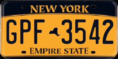 NY license plate GPF3542