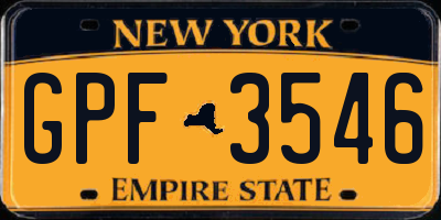 NY license plate GPF3546