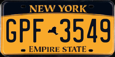 NY license plate GPF3549