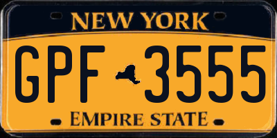 NY license plate GPF3555