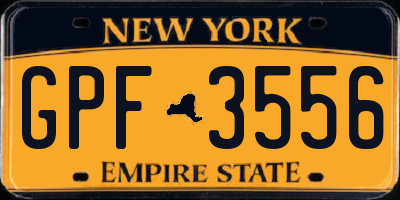 NY license plate GPF3556