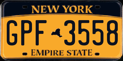 NY license plate GPF3558