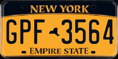 NY license plate GPF3564