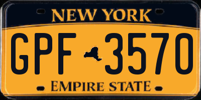 NY license plate GPF3570