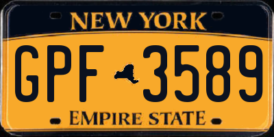 NY license plate GPF3589