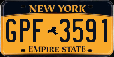 NY license plate GPF3591
