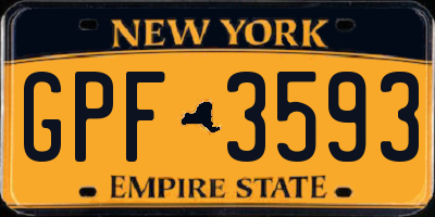 NY license plate GPF3593